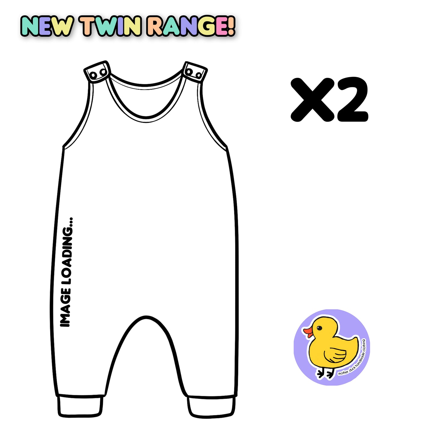 Twin me! 2x Long rompers (shoulder snaps)