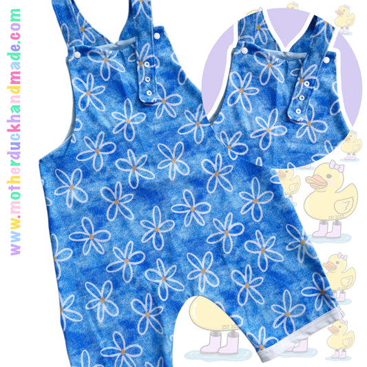 Children's SHORT Overalls Dungarees - Grow with me straps (0-11Y)