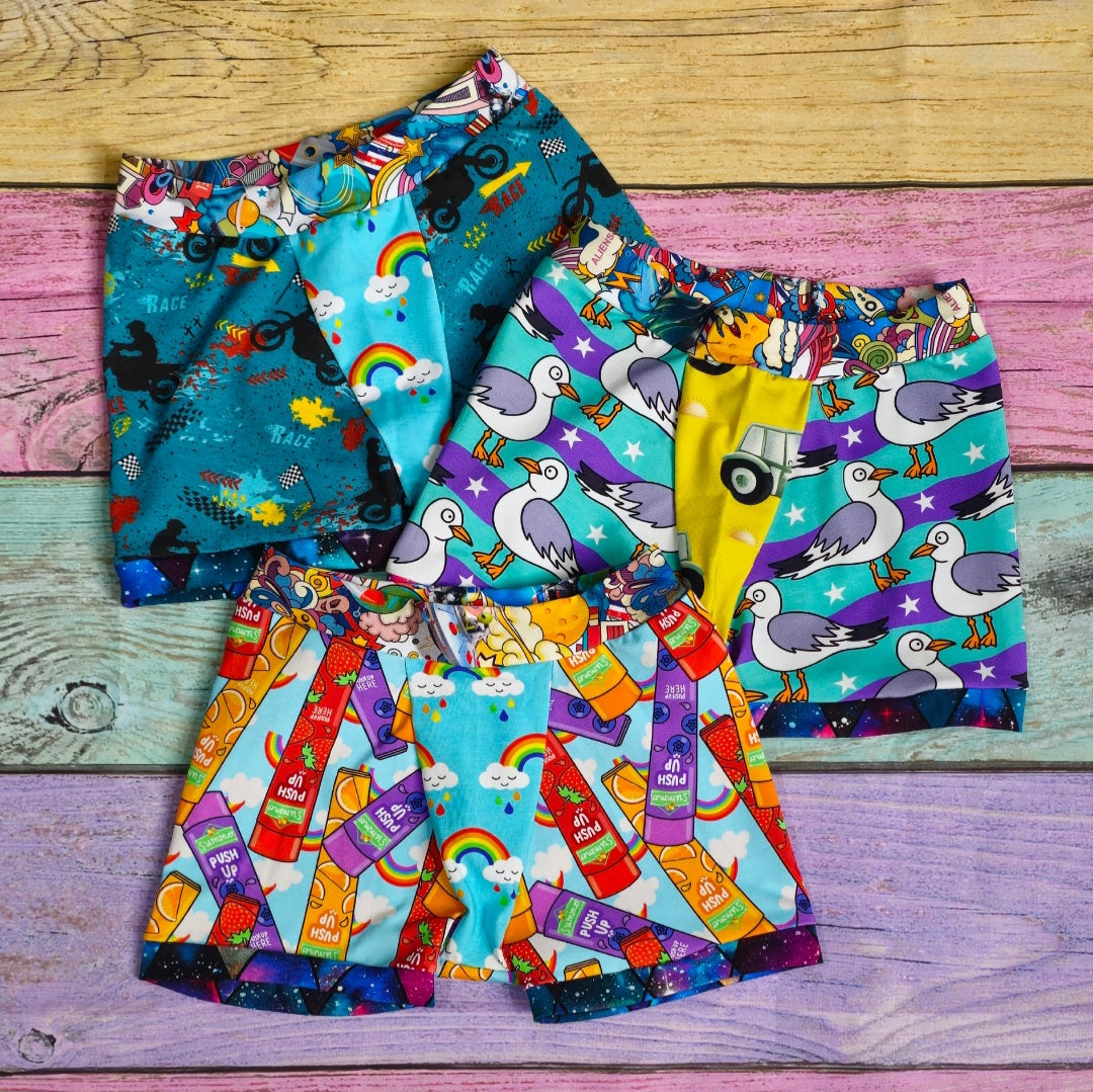 Scrappy pants! Boxer shorts