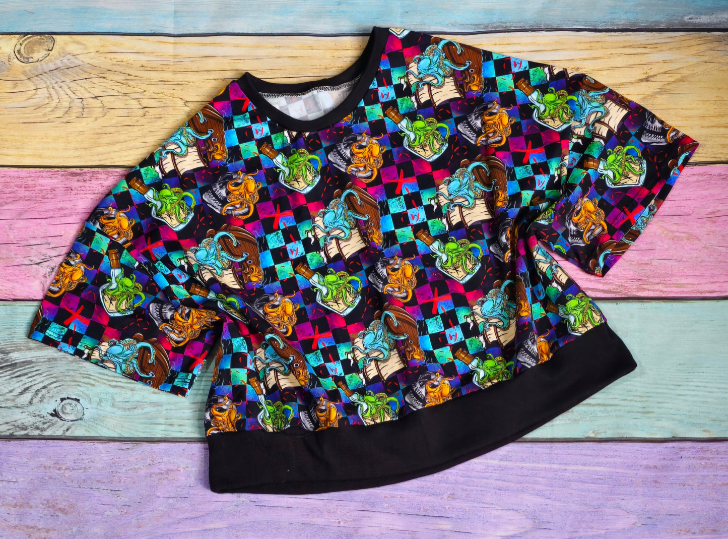 Adult oversized cropped tee (short & long sleeve)