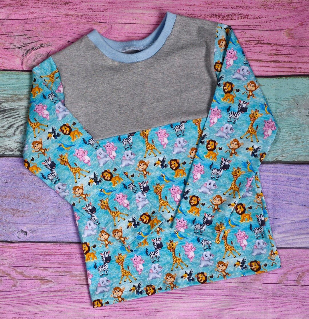 Half print tee - long sleeve