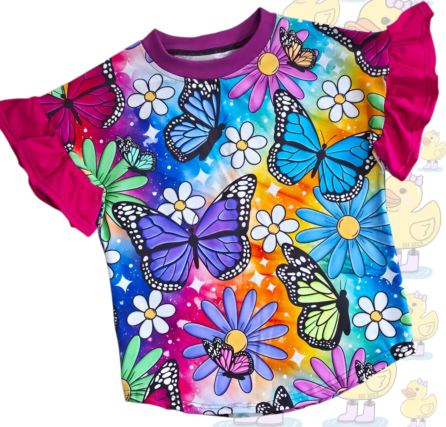 Childrens Relaxed Oversized Fit Dolman WITH FRILL Tee (NB-11Y)