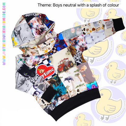 Childrens patchwork hoodie/jumper (2-11Y)