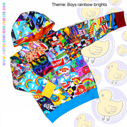 Childrens patchwork hoodie/jumper (2-11Y)