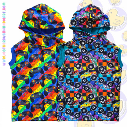 Childrens hooded tee - Short, long or Sleeveless (0-14Y)