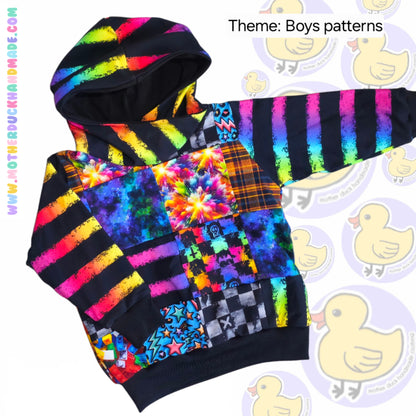 Childrens patchwork hoodie/jumper (2-11Y)
