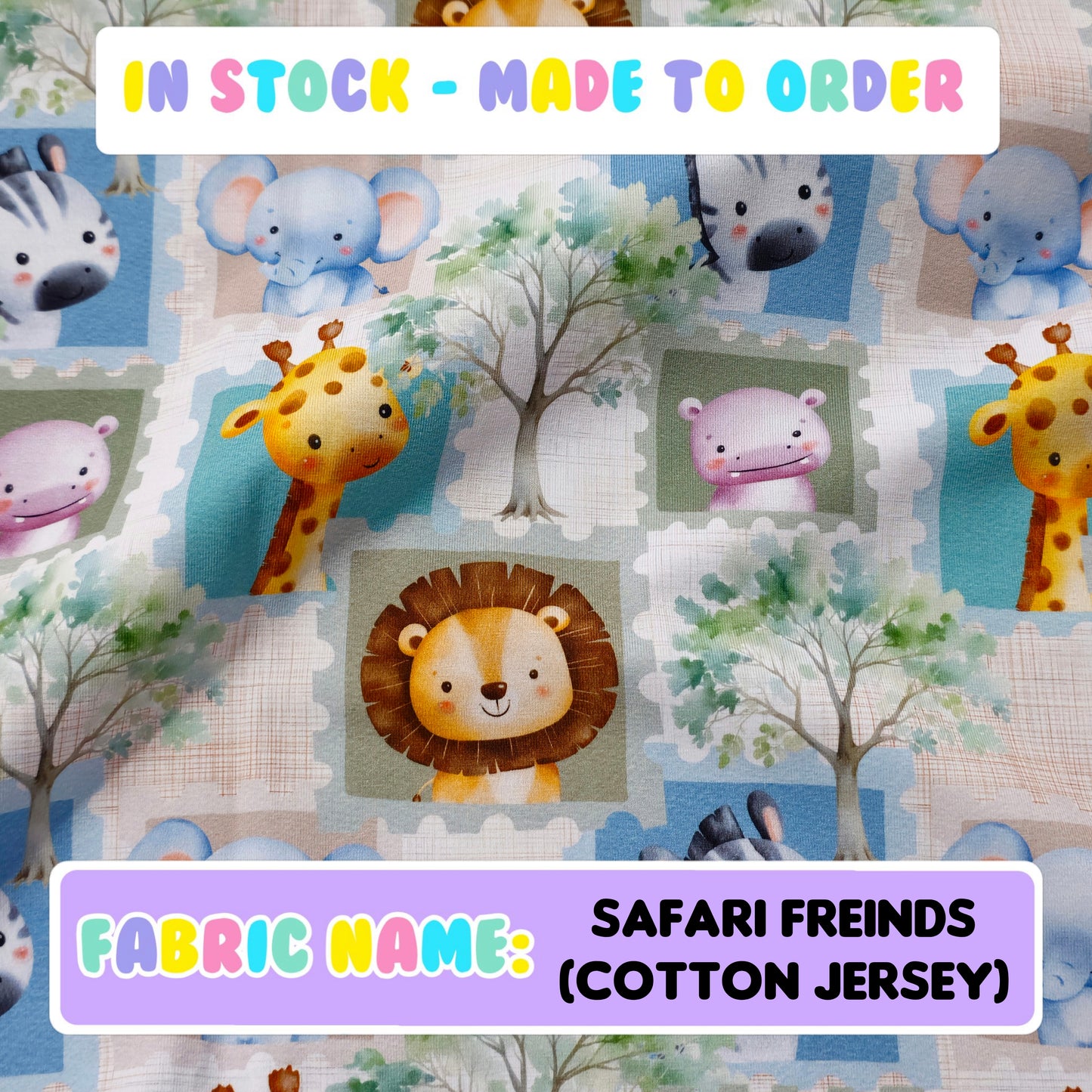 IN STOCK - Safari freinds (cotton jersey)