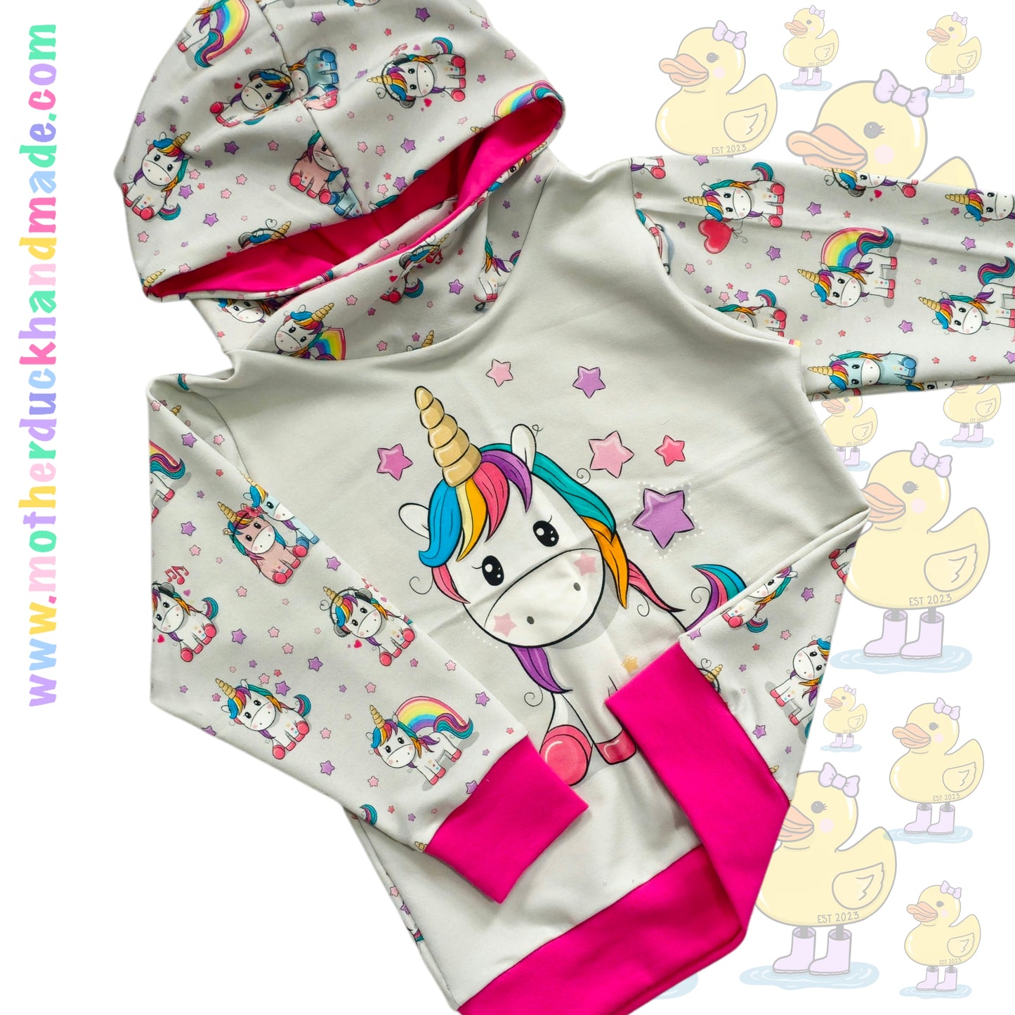 4-5 Years - Unicorn sparkle hoodie (french terry)