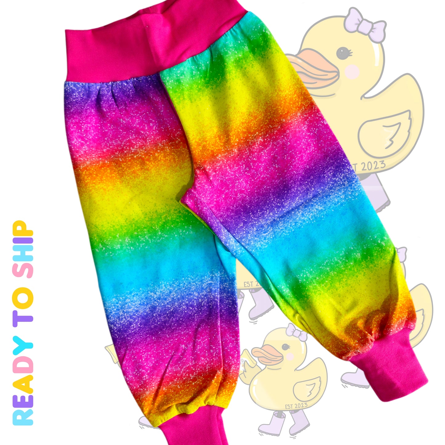2 YEARS - Glitter ombre cuffed baggies(cotton jersey)