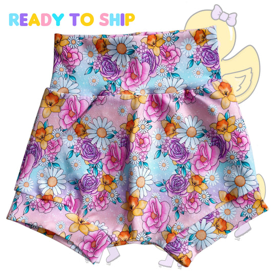 12-18 MONTHS - Pink floral bummies