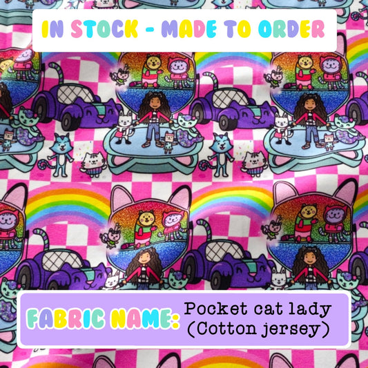 IN STOCK - Pocket cat lady (cotton jersey)