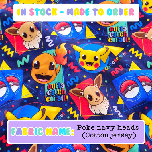 IN STOCK - Poke navy heads (cotton jersey)