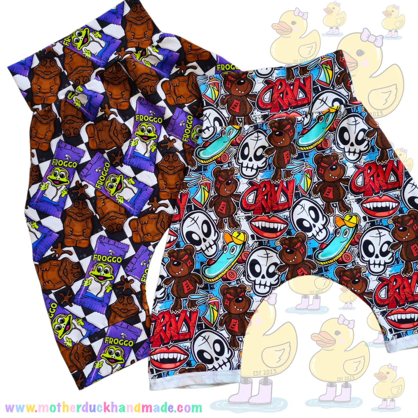 Childrens Drop Crotch Shorts - Rolled hem or Cuffed (Prem-12Y)