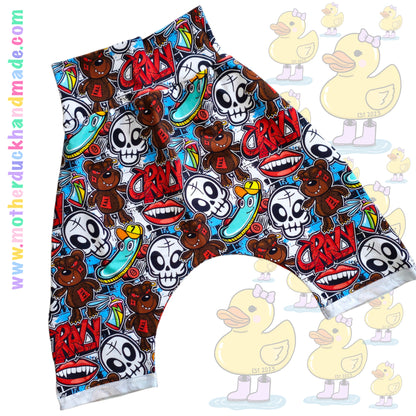 Childrens Drop Crotch Shorts - Rolled hem or Cuffed (Prem-12Y)