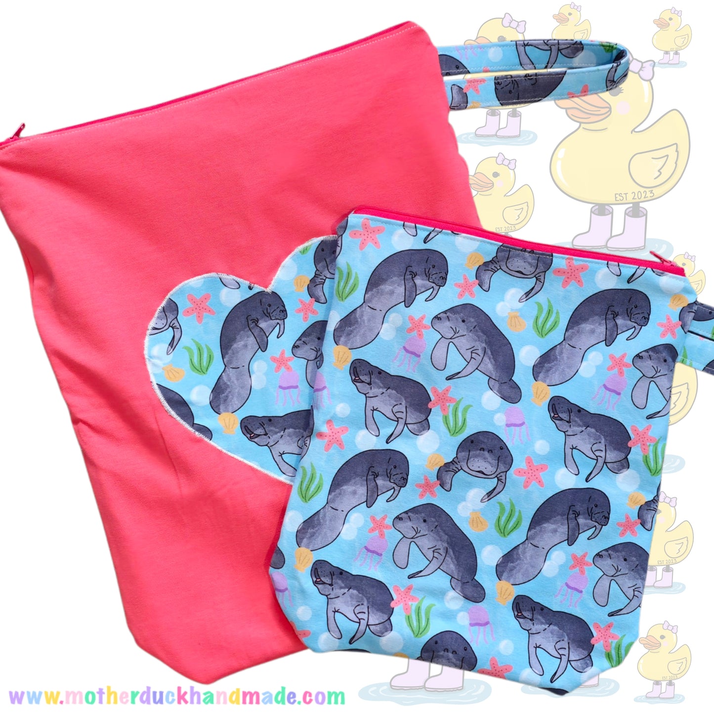 Zip up wet bags - Waterproof inside with print choice outside