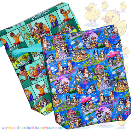Zip up wet bags - Waterproof inside with print choice outside