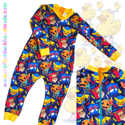 Gabrielles Beatbox romper - Long/Short sleeve, no hood, zip fitting included, full print 2" cuffs.