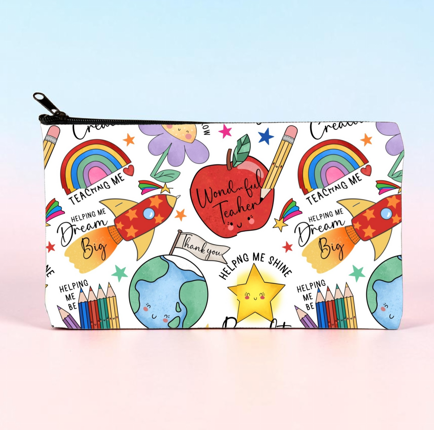 Multipurpose zip pouch with zip opening- Pencil case, makeup bag, everyday organiser