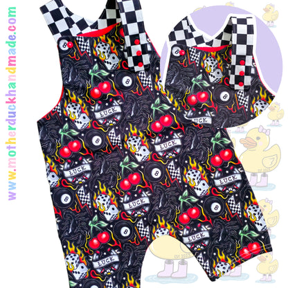 Children's SHORT Overalls Dungarees - Grow with me straps (0-11Y)