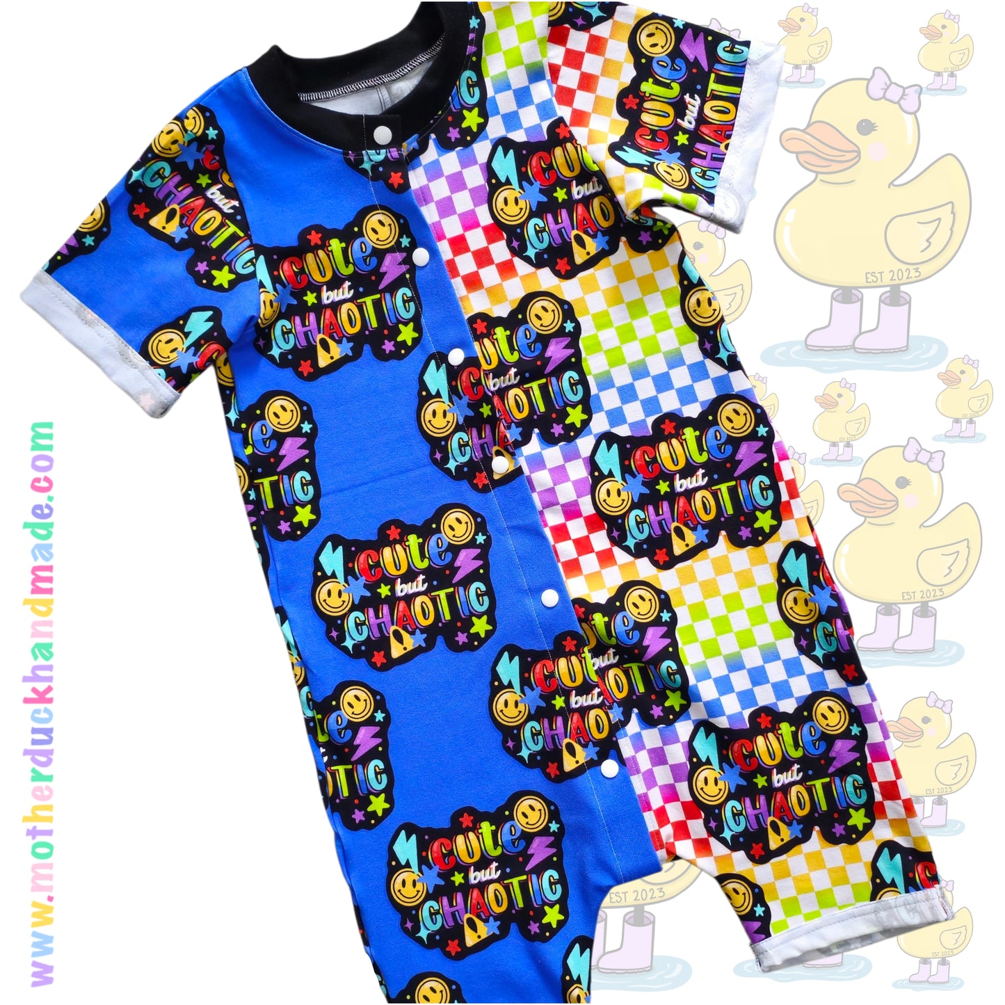 Rolled hem romper SHORT LEG - Long or short arms (Prem-5/6Y)