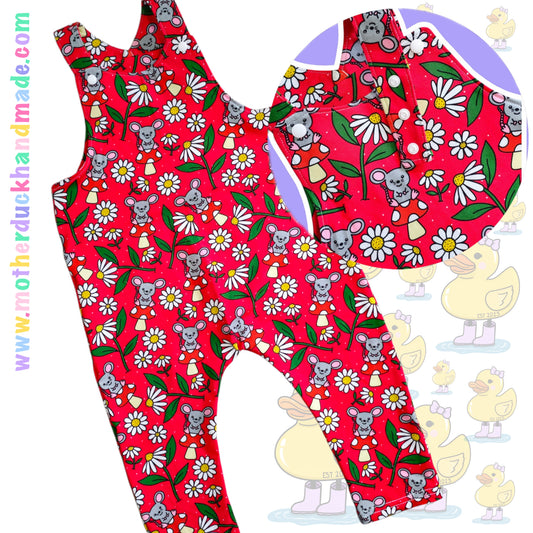 Children's LONG Overalls Dungarees - Grow with me straps (0-11Y)