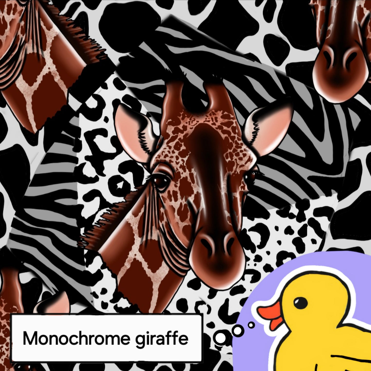 Monochrome giraffe