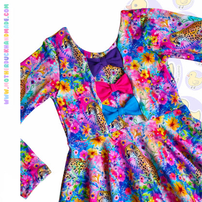 Childrens full circle BOW BACK twirly dress (0-12Y)