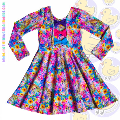Childrens full circle BOW BACK twirly dress (0-12Y)