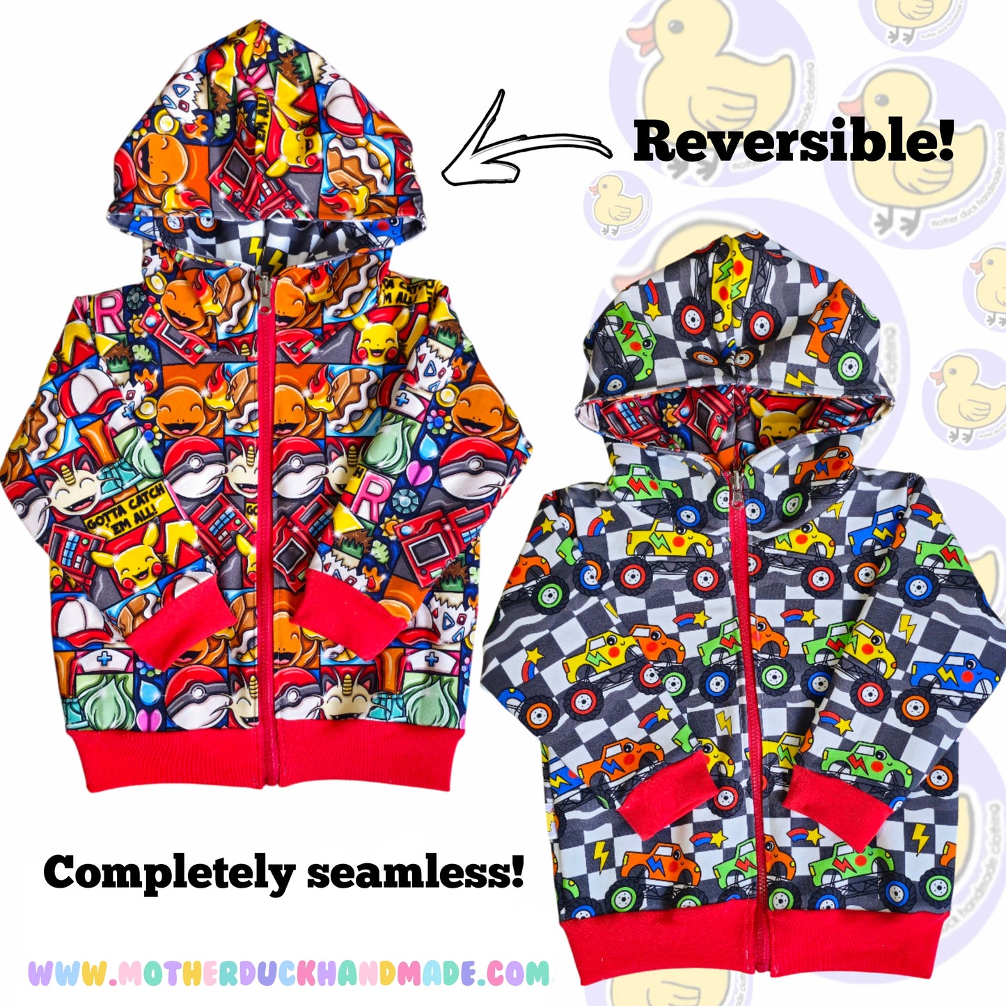 Childrens Zip-up Jackets - Reversible available (0-8Y)