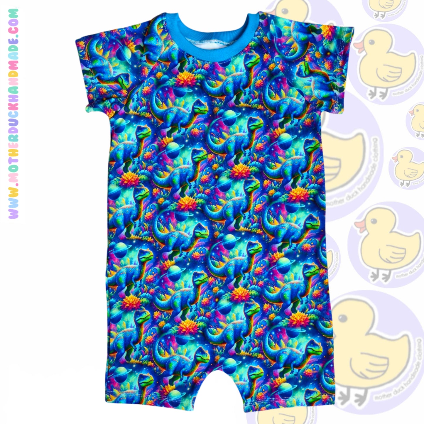 Raglan short romper - pull on (0-6Y)