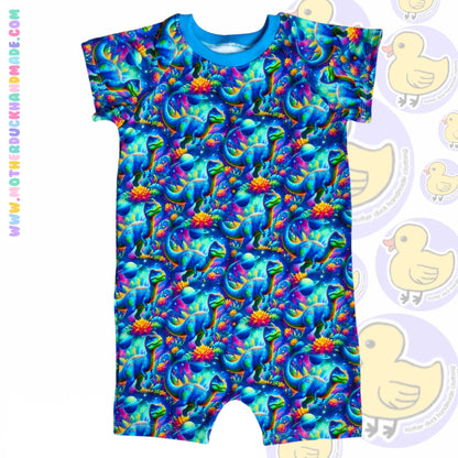 Raglan short romper - pull on (0-6Y)