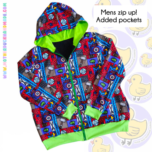 Mens/Teens Straight fit ZIP UP JACKET - Reversible option (XXS-7XL)