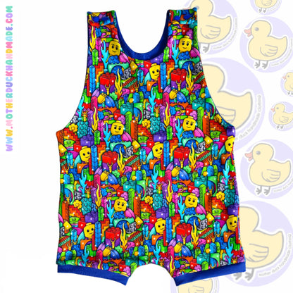 Childrens Short romper - Shoulder snaps (0-6Y)