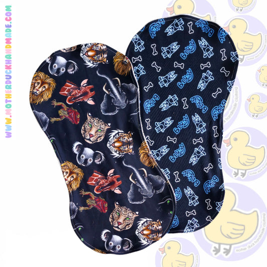 Baby burp cloth - backed in aborbant toweling fabric