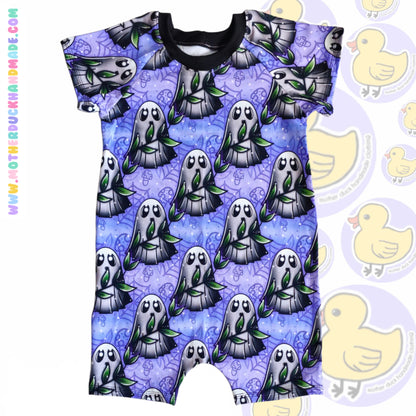 Raglan short romper - pull on (0-6Y)