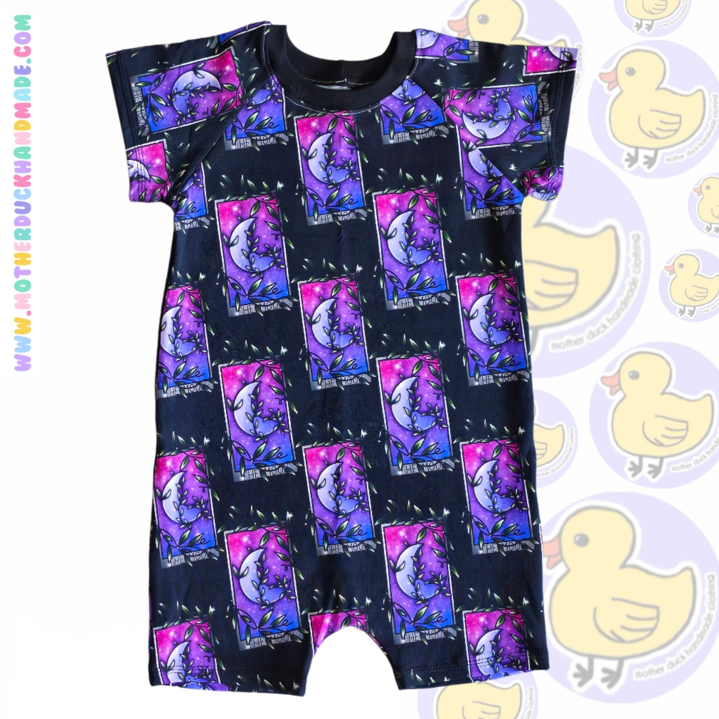 Raglan short romper - pull on (0-6Y)