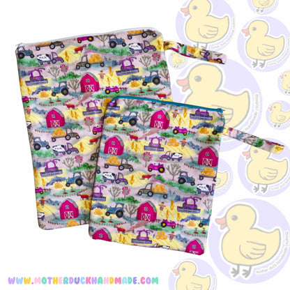 Zip up wet bags - Waterproof inside with print choice outside