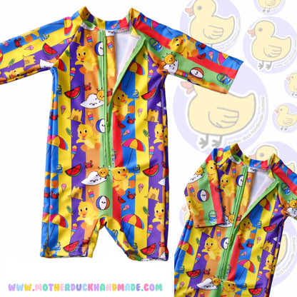 Childrens Sunshine SWIM zip romper (Prem - 8Y)