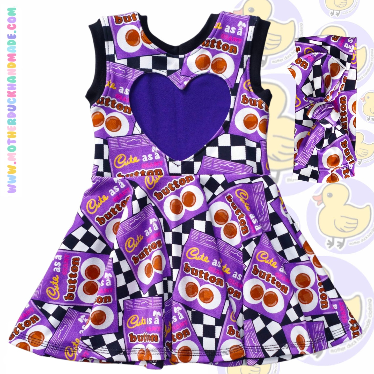 Childrens full circle HEART BACK twirly dress (0-12Y)