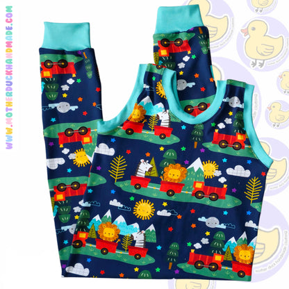 Childrens Long romper - Pull on (0-6Y)