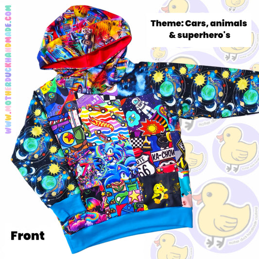 Childrens patchwork hoodie/jumper (2-11Y)