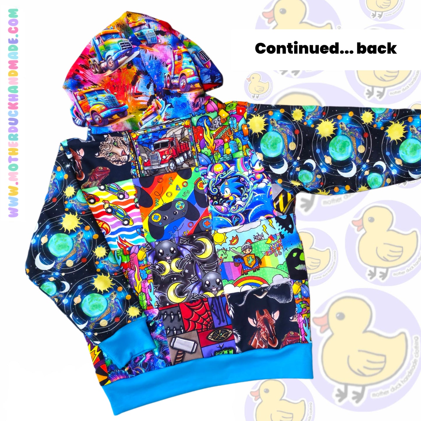 Childrens patchwork hoodie/jumper (2-11Y)