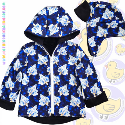 Childrens Zip or Button up coat - fully lined (0-12Y)