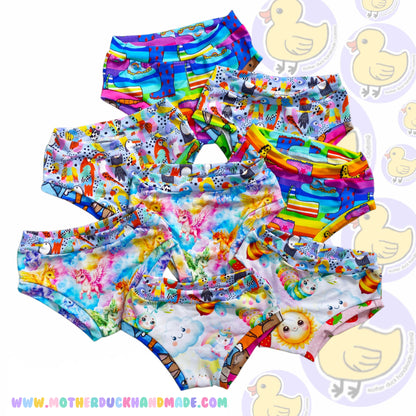 Childrens briefs - Full print or scrappy (6m-12Y)