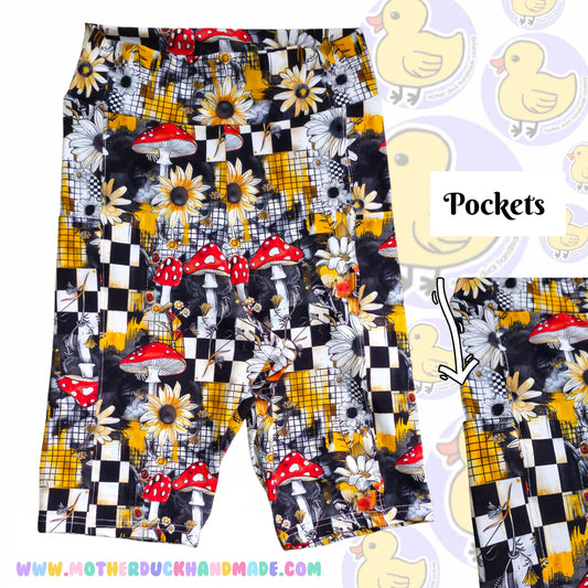 Womens/Teens cycle shorts WITH POCKET - Yoga or elastic waistband (UK4-28)