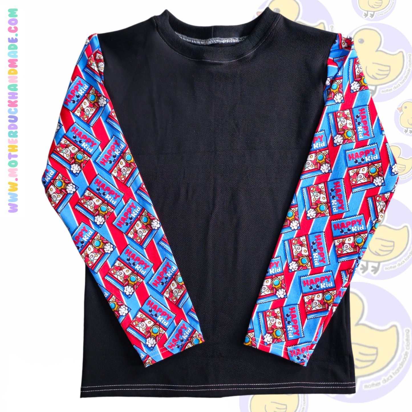SAVER Childrens classic long sleeve (0-14Y) Plain body, print sleeves of your choice