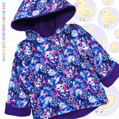 Childrens Zip or Button up coat - fully lined (0-12Y)