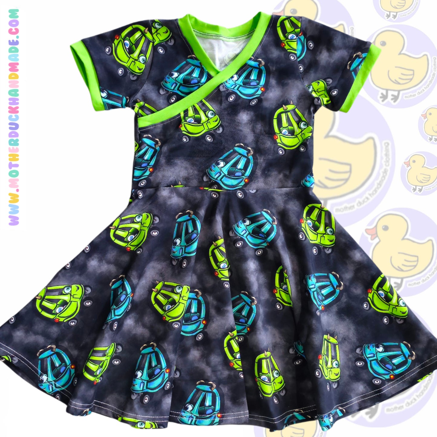 Childrens full circle WRAP OVER twirly dress (3M-12Y)
