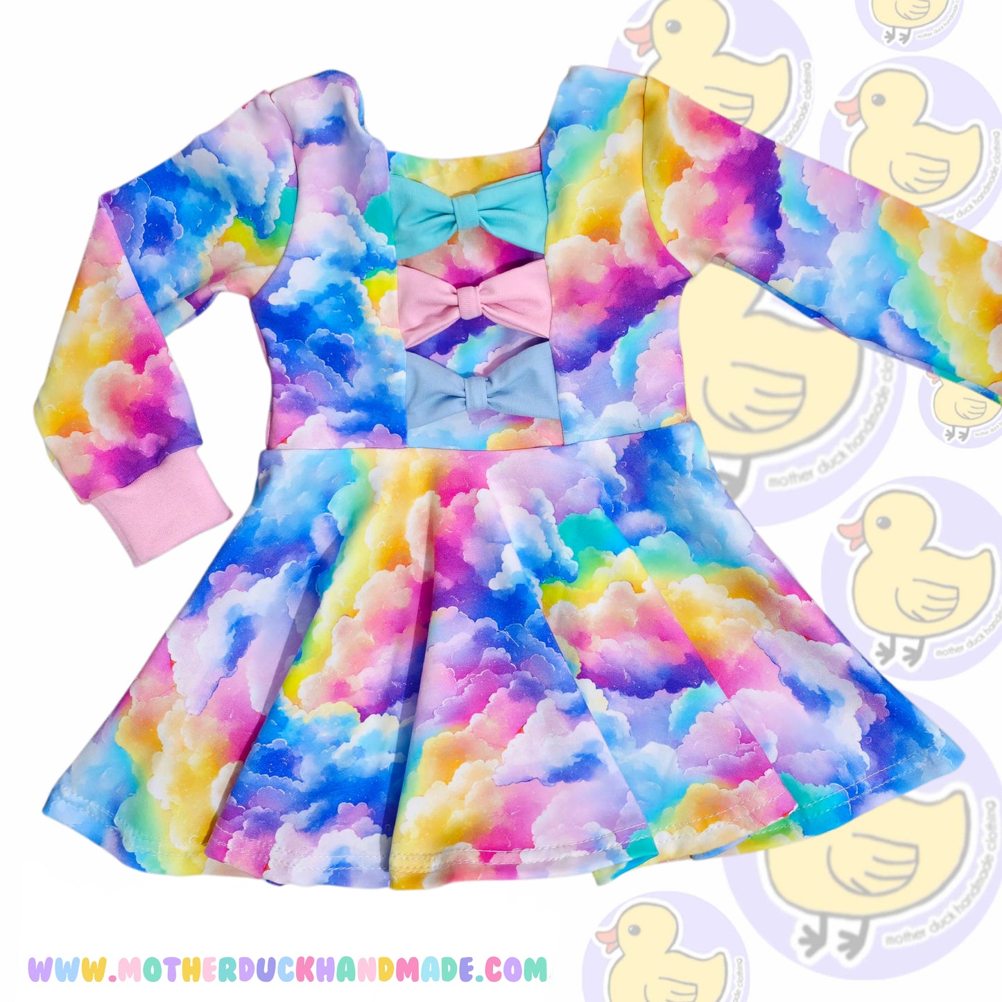Childrens full circle BOW BACK twirly dress (0-12Y)