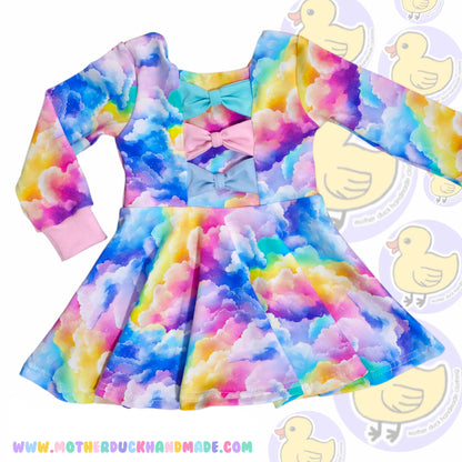 Childrens full circle BOW BACK twirly dress (0-12Y)